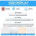 thumbnail image 2 of ZipGlo Tension Rods 30 to 64 Inches Tension Shower Rod 2pcs, Tension Curtain Rods Adjustable Curtain Rod Silver Tension Rod Spring Loaded Curtain Rods for Window, 2 of 7