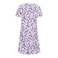 thumbnail image 5 of Pisexur Robe à Manches Courtes à Col Rond pour Femme Été Décontractée Col Rond Manches Courtes Plissée Imprimée Robes Femme Robe, 5 of 5