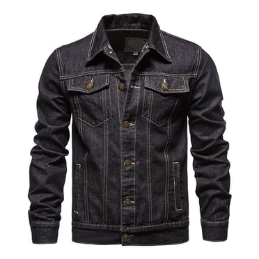Dvkptbk Denim Veste en pour Hommes Vestes en Jean Veste en Jean à Simple Boutonnage Vestes Courtes Mode Décontractée Vestes en Jean avec Poches