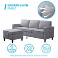 thumbnail image 3 of BALUS Pieces Couch Set, L Shaped Sofa with Storage Ottoman, 4-Seats Sofa Couches, Living Room Set Furniture, Linen,  Light Gray, 3 of 6