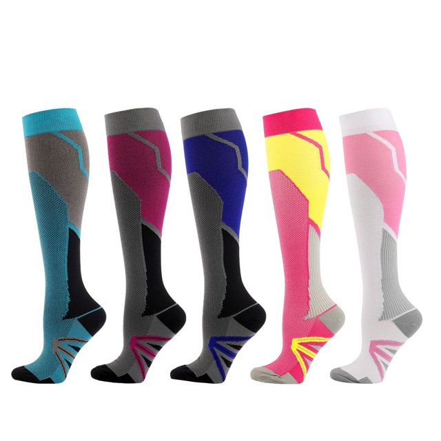 6 Paires de Bas de Compression pour Femmes Hommes Circulation 20-30 mmHg Bas de Compression pour Course Infirmière Enflure Voyage Vol