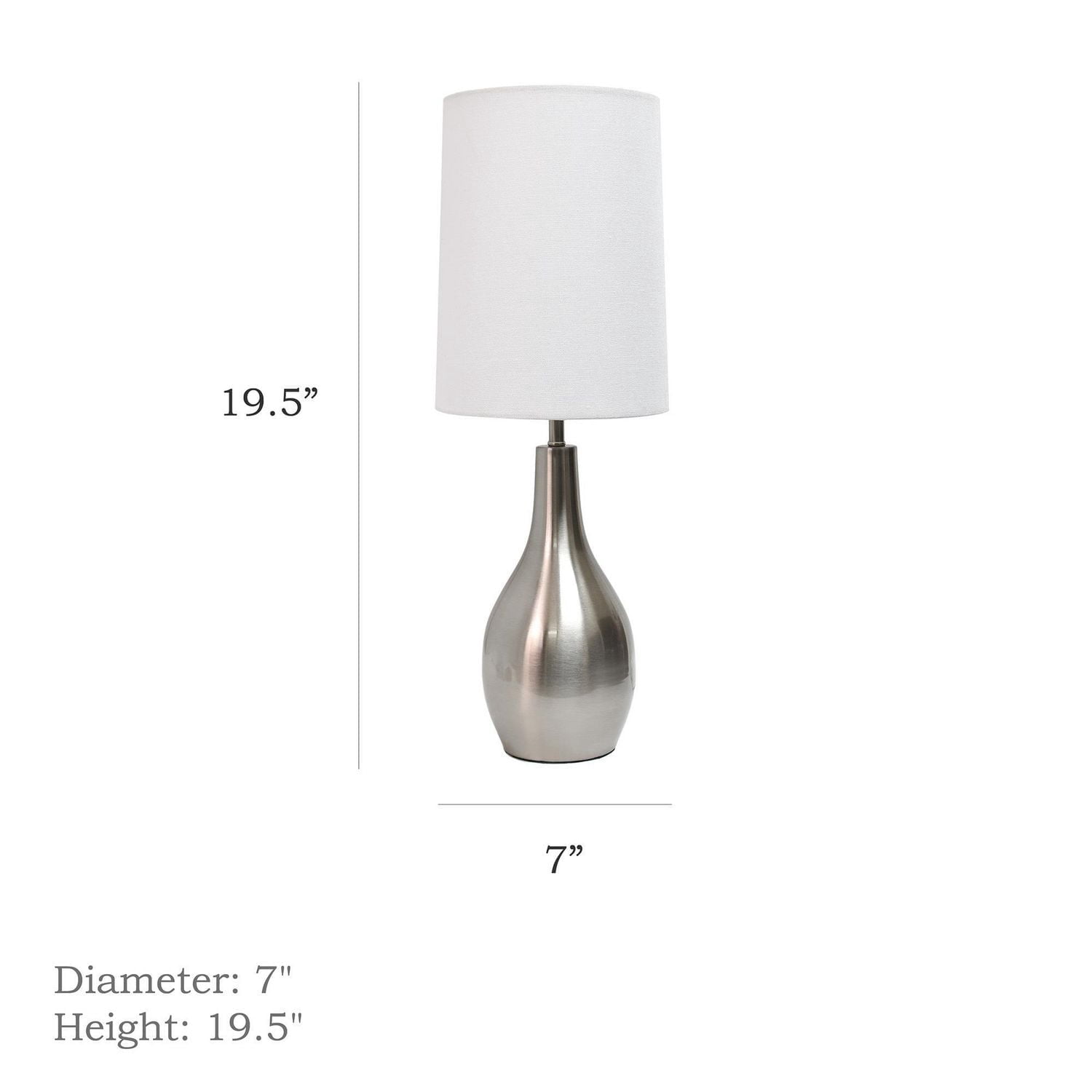 Simple Designs 1 Light Tear Drop Table Lamp