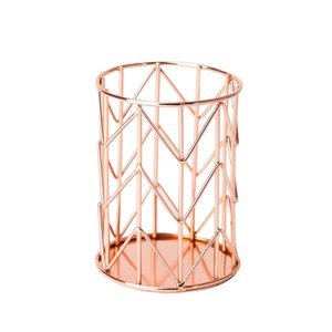 ZXNWN Gold Desk Organizer Pen Holder Wire Mesh Office Desk Accessories Multipurpose Makeup Brush Cup for Desktop Workspace