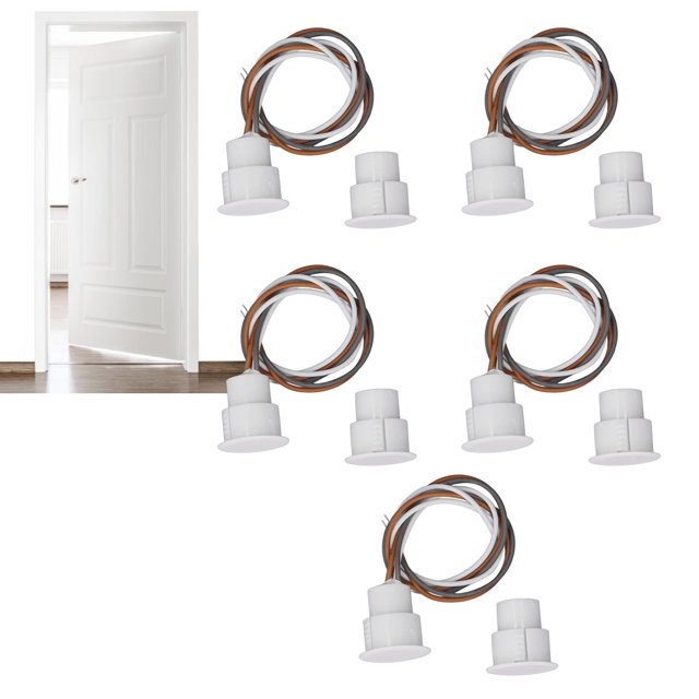 Door Window Sensor Alarm Switch, MR-36B Wired Magnetic Door Switch Flame Retardant Normally Open Closed for Alarm System