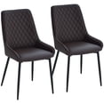 thumbnail image 1 of HOMCOM Dining Chairs Set of 2, PU Leather Kitchen Chairs with Metal Legs, 1 of 10