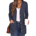 thumbnail image 1 of Innerwin Cardigan Sweater Long Sleeve Ladies Outwear Holiday Solid Color Soft Cardigans Royal Blue XS, 1 of 3