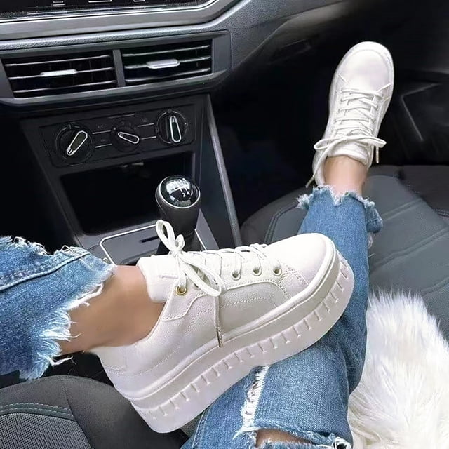 LSLJS Chaussures à Enfiler pour Femmes Confort Mode Confortables pour la Marche Espadrilles à Lacets, Chaussures Plates