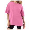 thumbnail image 1 of Vintage Washed Distressed Retro T-Shirt Oversized Short Sleeve Batik Cotton Tee - Unisex, 1 of 4