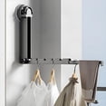 thumbnail image 4 of Foldable Over The Door Hook Drying Rack Space Saving Aluminum Retractable Coat Hanger for Bathroom Closet Bedroom with Suction Cup Support and Portable Laundry Organizer, 4 of 4