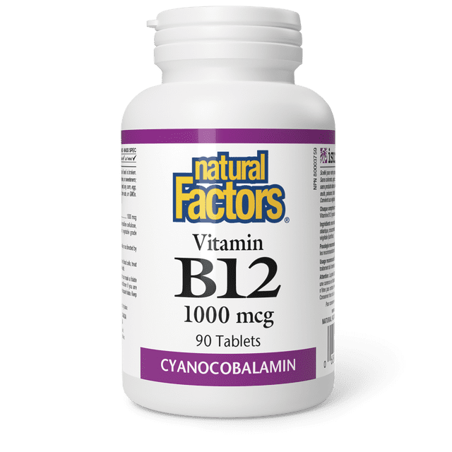 Natural Factors Vitamin B12 Cyanocobalamin 1000 mcg 90 Tablets
