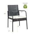 thumbnail image 2 of Patiojoy 4-Piece Outdoor Rattan Wicker Dining Chairs with Armrests& Soft Cushions, 2 of 6