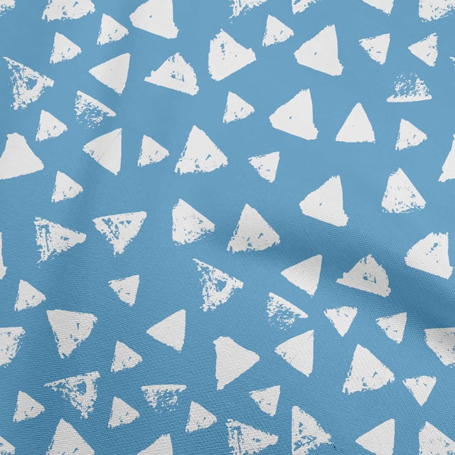 oneOone Cotton Flex Blue Fabric Geometric Craft Projects Decor Fabric Printed By The Yard 40 Inch Wide