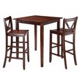 thumbnail image 1 of Winsome Kingsgate 3-Piece Dining Table with 2 Bar V-Back Chairs - 94378, 1 of 9