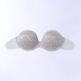 thumbnail image 1 of Qertyioot Ladies Strapless Gathering Invisible Bra Glossy Breast Stickers Seamless Bra Silicone Underwear, 1 of 3