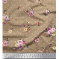 thumbnail image 1 of Soimoi Green polyester Crepe Fabric Leaves,Small Circle & Floral Print Fabric by Yard 52 Inch Wide, 1 of 3