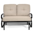 thumbnail image 1 of Patiojoy 2-Person Outdoor Bench Patio Swing Glider Chair with Cushions Rocking Chair Cushioned Sofa Beige, 1 of 9