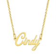 thumbnail image 1 of KISPER 18K Gold Plated Stainless Steel Personalized Name Pendant Necklace, Cindy, 1 of 6