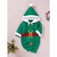 thumbnail image 2 of Honganda Infant Christmas Hooded Romper with Double-Breasted, Fur Ball, 2 of 9