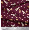 thumbnail image 3 of Soimoi Cotton Voile Fabric Leaves,Cinnamon & Snail Insects Print Fabric by Yard 42 Inch Wide, 3 of 3