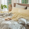 thumbnail image 4 of Bedding Sheet Set Washed Cotton Linen Like Textu Breathable Durable Soft Comfy (Dark Orange Queen), 4 of 6