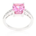 thumbnail image 2 of Precious Stars R07052RS-C12-08 Precious Stars Sterling Silver Princess-cut Pink Cubic Zirconia Engagement Ring, 2 of 4