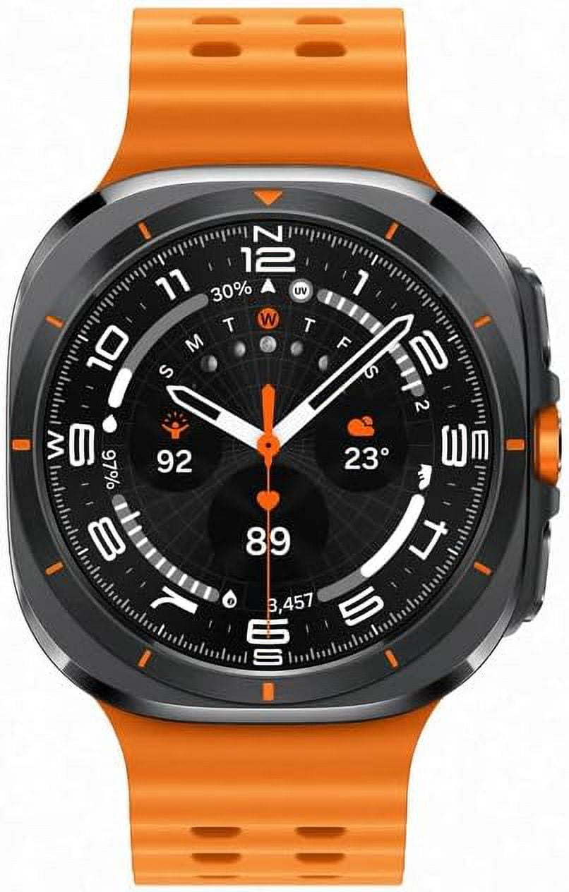 Restored Samsung Galaxy Watch Ultra Smartwatch – 47mm GPS + LTE, Titanium Grey/Orange – Open Box