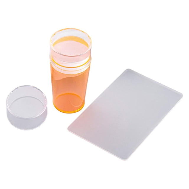 HILABEE Transparent Nail Stamper Scraper Set Nail Stamping Tool No Misplacement Nail Art Orange