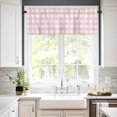 thumbnail image 5 of Christmas Valance Curtains for Kitchen Windows Rustic Pink White Buffalo Check Plaid Pattern Rod Pocket Window Treatment Toppers for Kitchen/Living Room/Bedroom/Bathroom, 54" X 18", Farmhouse, 5 of 5