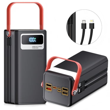 PGYOB Portable Charger Power Bank 45,000mAh with Built-in Cables, Super Fast Charging & Flashlight, for Laptop,iPhone,Android, Home, Camping, Emergency