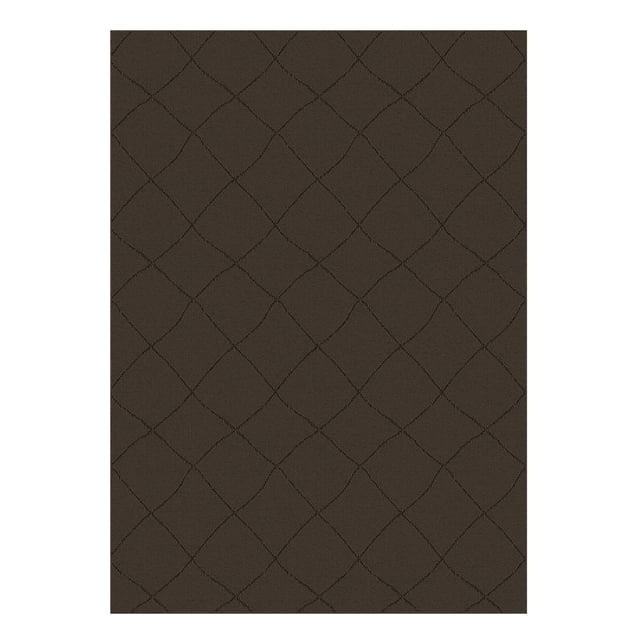 Mainstays Indoor Modern Geometric Machine Tufted Dark Brown Area Rug, 5' x 7', Machine Washable, Non-Skid Backing