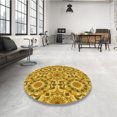 thumbnail image 4 of Ahgly Tapis d'Intérieur Lavable en Machine Carré Transitionnel Bisque Foncé Marron, 3 Pieds Carré, 4 of 7