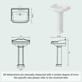 thumbnail image 3 of Bingirl 23 - Inch by 19 - Inch Ceramic Bathroom Pedestal Sink with Backsplash and Three Faucet Holes, a Traditional Vanity Alternative, 3 of 6