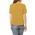 thumbnail image 3 of INSPIRE CHIC Women's Floral Puff Sleeves Pleated Collar Button Down Shirt, 3 of 5