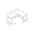 thumbnail image 4 of Monarch Specialties Computer Desk, Home Office, Corner, 58"l, L Shape, Work, Laptop, Metal, Laminate, Natural, White, Contemporary, Modern, 4 of 4