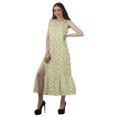thumbnail image 3 of Moomaya Robe Maxi Sans Manches à Col Licou Imprimée avec Fente avant Robe d'Été pour Femme, 3 of 4