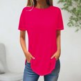 thumbnail image 1 of AherBiu T-Shirts pour Femmes à Col Rond, T-Shirts Amples d'Été à Manches Courtes, Hauts Basiques, Entraînement, Gym, Course Athlétique, T-Shirts, 1 of 3
