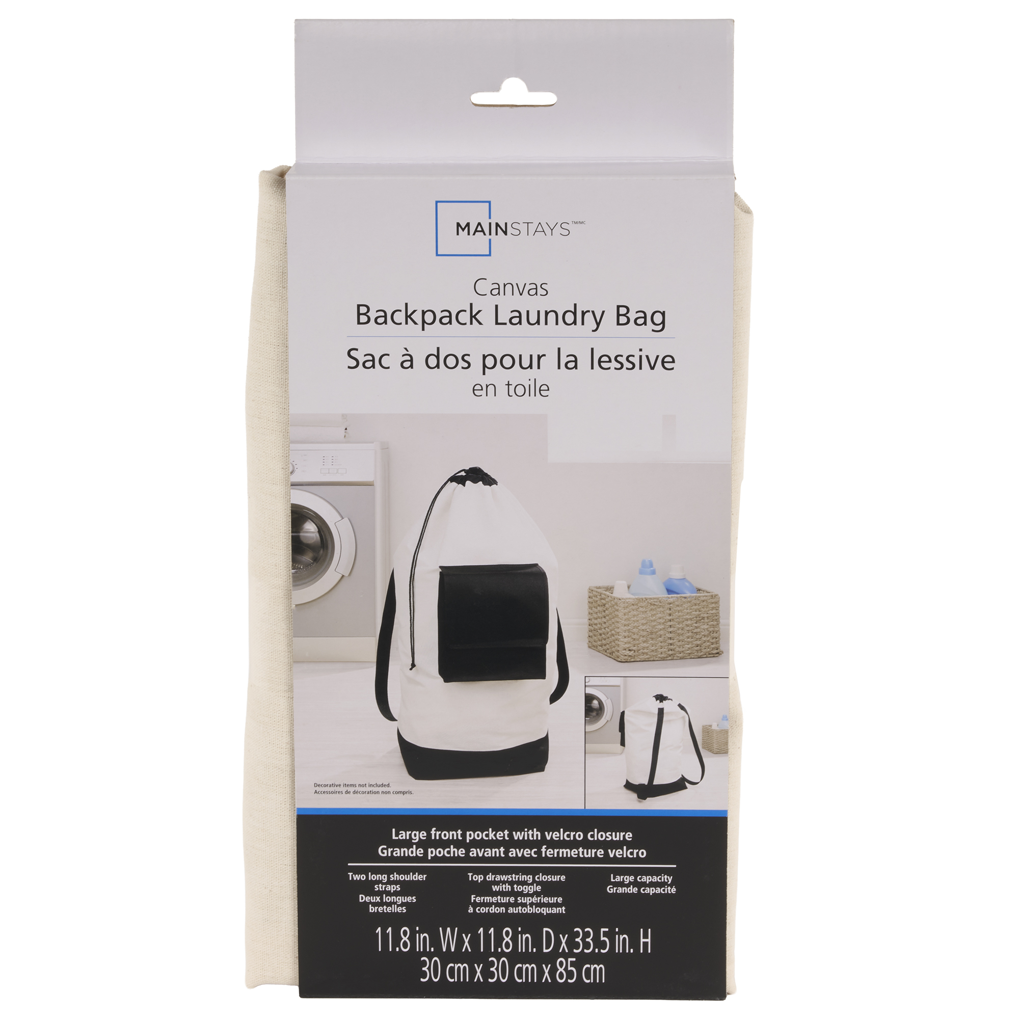 Mainstays Canvas Backpack Laundry Bag