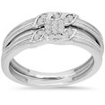 thumbnail image 1 of 1/6ct Diamond Engagement Wedding Ring Set 10K White Gold, 1 of 4
