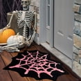 thumbnail image 1 of Halloween Cobweb Design Bathroom Floor Mat Thick Textile Absorbent Rug with Drainage Base Home Decor Door Mat 40x60cm/50x80cm Black, 1 of 6