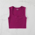 thumbnail image 1 of LYMAYTER Women's Square Collar Tank Summer Tight Ribbed Crop Tops Casual Basic Shirt for S-L, 1 of 10