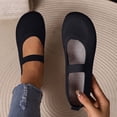 thumbnail image 2 of WRKEKC Womens Shoes Solid Color Round Toe Knit Fabric Breathable Low Cut Slip On Soft Sole Flat Outdoor Work Shoes, 2 of 9