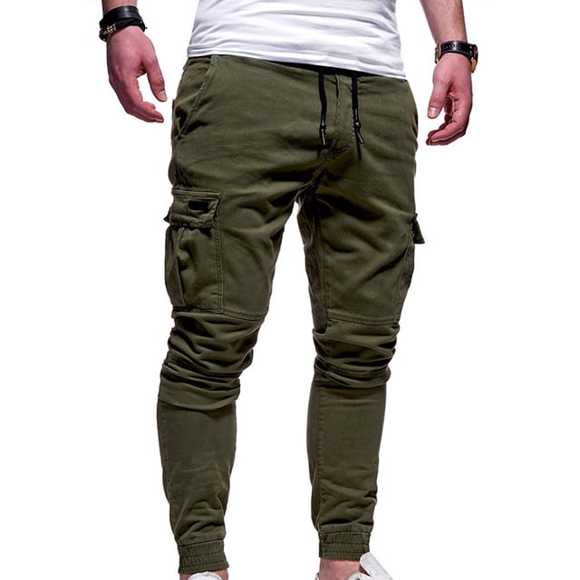 KIHOUT Mens Fashion Joggers Sports Pants - Drawstring Loose Cargo Pants Sweatpants Trousers