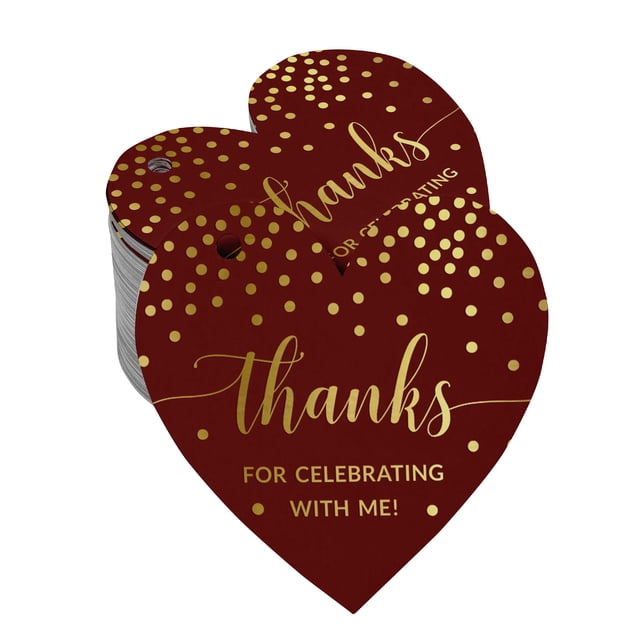 Inkdotpot Real Gold Foil Thanks For Celebrating With Me Birthday Tags Favor Hang Paper Tags 100 Pieces