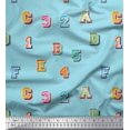thumbnail image 1 of Soimoi Georgette Viscose Fabric Numbers & Alphabets Text Decor Fabric Printed Yard 42 Inch Wide, 1 of 3