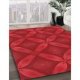 thumbnail image 3 of Ahgly Company Tapis d'Intérieur Rond Lavable en Machine Rouge Transitionnel, 6 Pieds Rond, 3 of 7