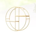thumbnail image 3 of JUNWELL Creative Nordic Style  Shape Storage Rack Wrought Iron Double-Layer Wall Shelf Bedroom Living Room Wall Hanging Ornament Finishing Rack (Golden), 3 of 6