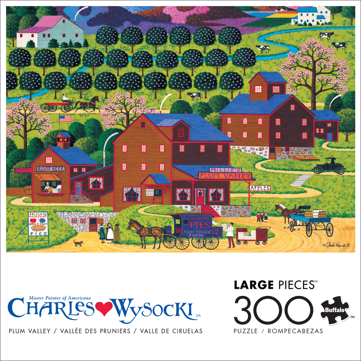Buffalo Games Plum Valley Puzzle de 300 pièces imbriqué pour adultes de 14 à 99 ans