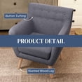thumbnail image 4 of HOMCOM Fauteuil d'Appoint Moderne, Fauteuil à Accoudoirs Rembourré en Lin, Fauteuil Club Capitonné, 4 of 10