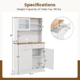 thumbnail image 3 of Gymax Double Tilt Out Trash Cabinet w/ Hutch Kitchen Pantry Storage Cabinet White, 3 of 10