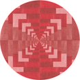 thumbnail image 1 of Ahgly Company Tapis d'Intérieur Ronds Transitionnels Rouges Lavables à la Machine, 3 Pieds Rond, 1 of 7